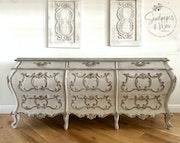 French Rococo Style Dresser in Gesso and Milk Paint image 13