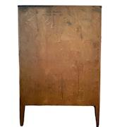 SOLD! "Hannah"- Burl Wood 5 Drawer Chest with Gold Leaf image 10