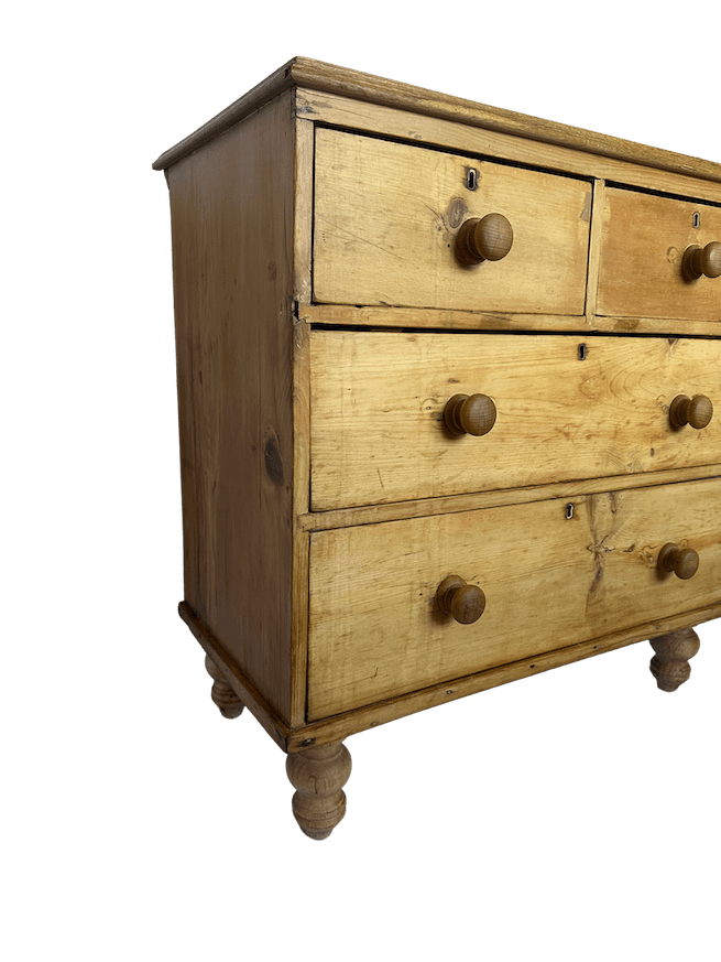 19th Century English Pine 2 Over 2 Chest of Drawers, Pair image 7