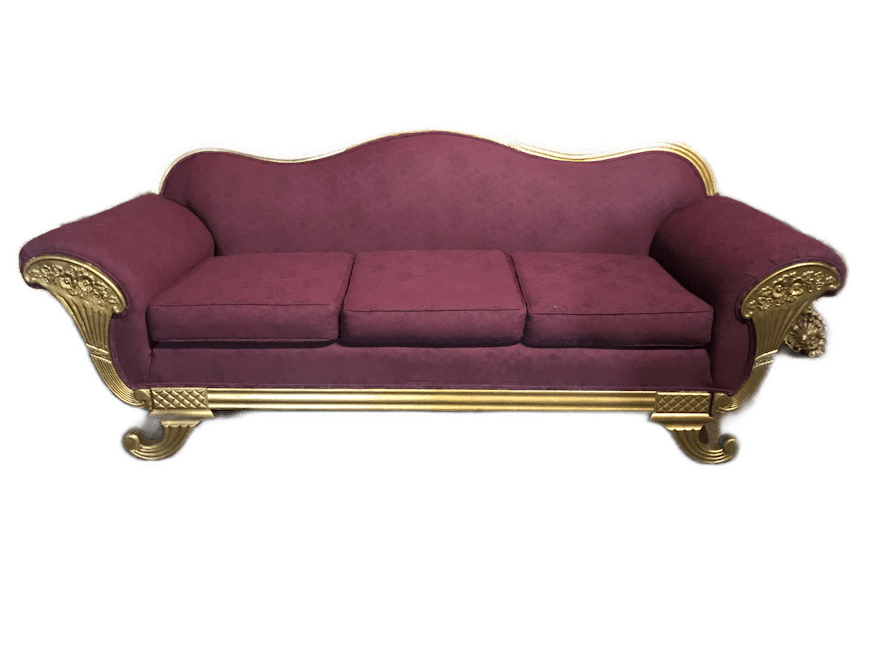 Violet and gold Victorian couch image 1