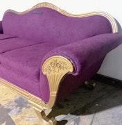 Violet and gold Victorian couch image 2