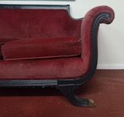 Red velvet victorian couch image 2