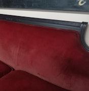 Red velvet victorian couch image 8