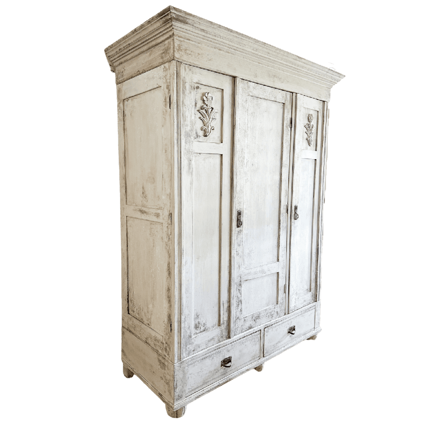 19th Century French Pine Wardrobe Painted image 3