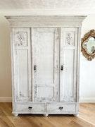 19th Century French Pine Wardrobe Painted image 9