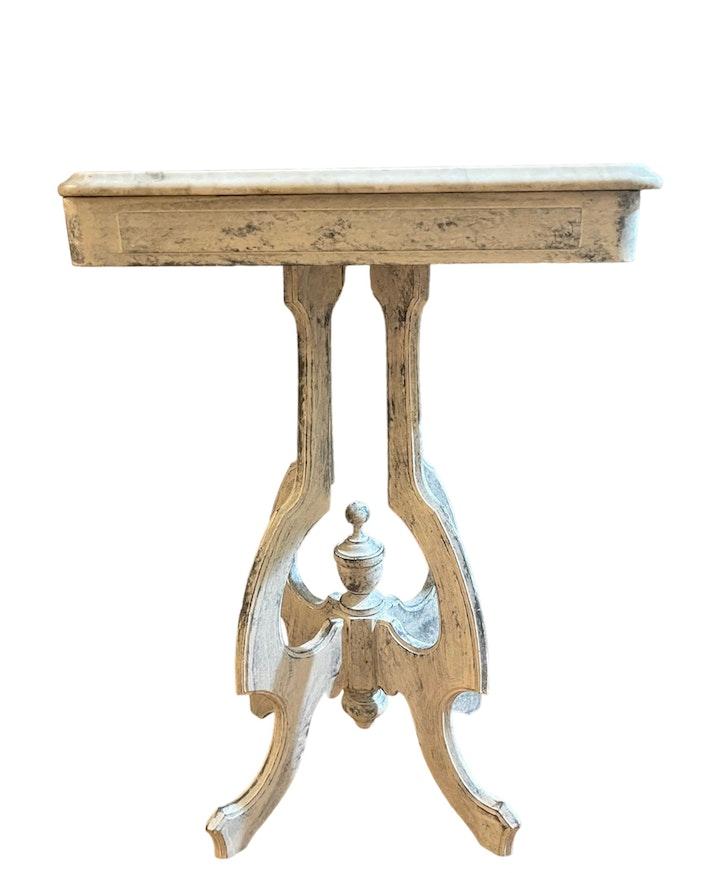 Eastlake style marble top accent table image 1