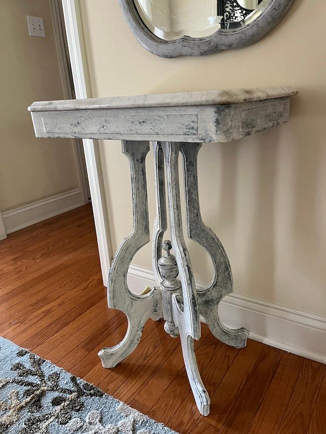 Eastlake style marble top accent table image 2