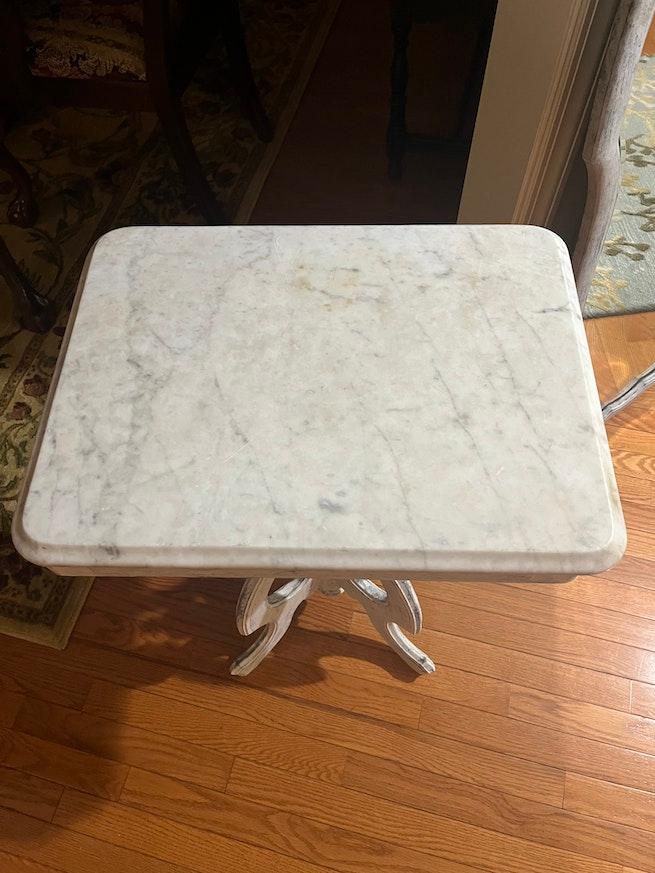 Eastlake style marble top accent table image 6