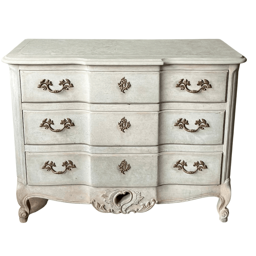 Unique Vintage French Provincial Dresser With Stenciled Top image 1
