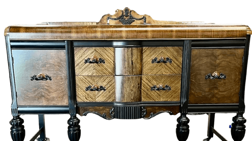 Jacobean Style Sideboard with Waterfall Top 1930's image 3