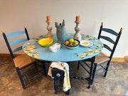 Limoncello Oval Gated Folding Table and two Chairs image 3