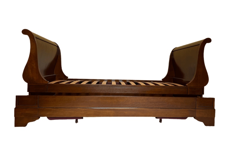 Sleek French Sleigh Bed with Trundle