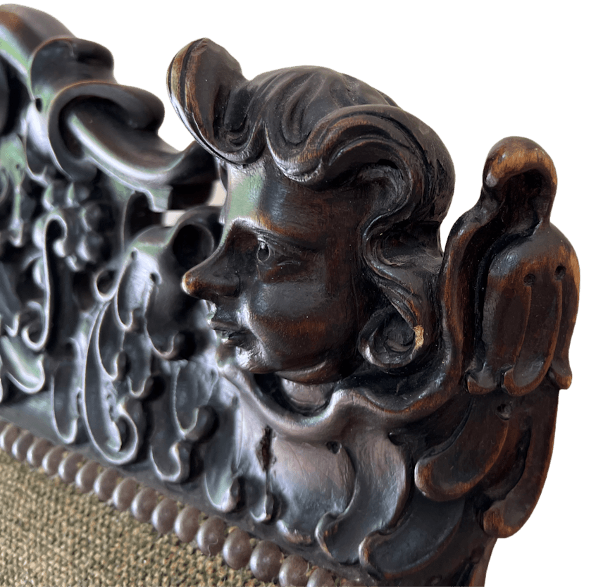 Jacobean Style Carved Throne Chair image 4