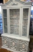 Vintage Glass Front China Cabinet with Ornate Base image 6