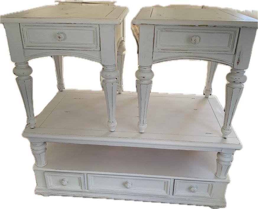 Broyhill Cottage Style Coffee Table Set of 3 image 1