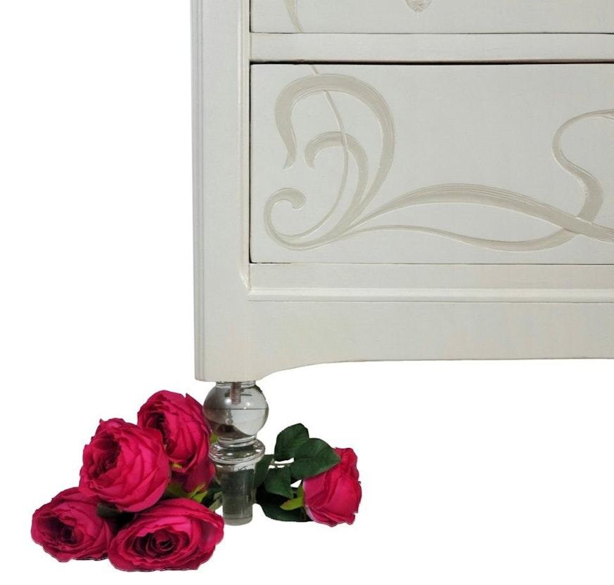 GLASS FOOTED CHEST of DRAWERS image 6